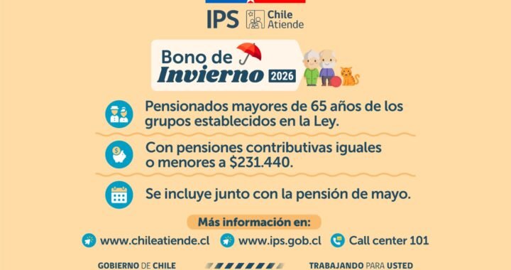 IPS Valparaíso inicia pago del Bono de Invierno 2026 para más de 186 mil pensionados