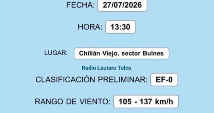 El inesperado rugido del cielo: Chillán Viejo bajo la sombra de un tornado